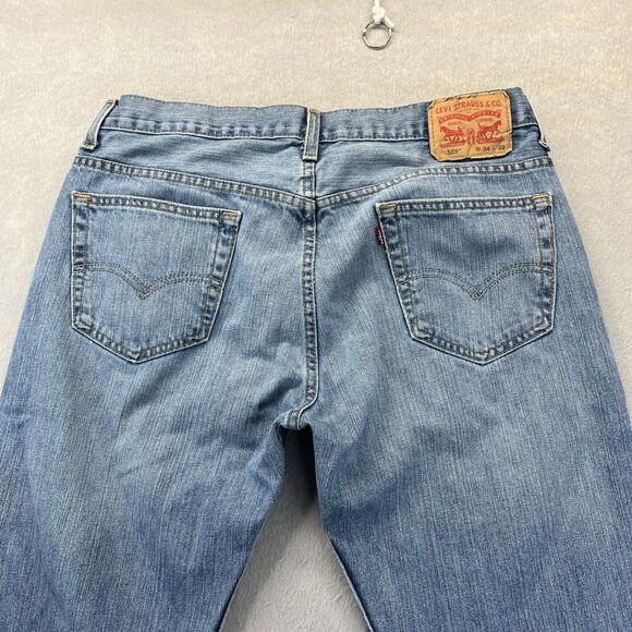 Levis 569 Loose Straight Fit Mens Jeans W34 L32 Light Wash Denim Blue - Picture 3 of 14